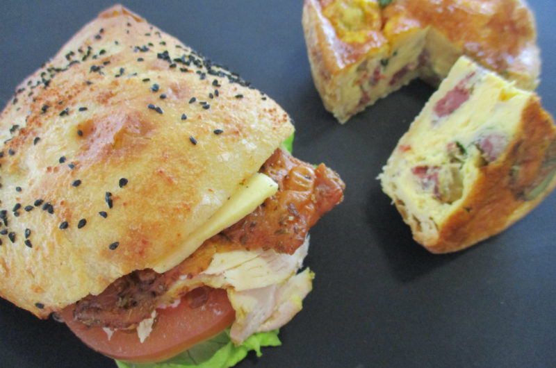 Moroccan Foldover and Salami Quiche July's Gourmet Sandwich and Seasonal Quiche