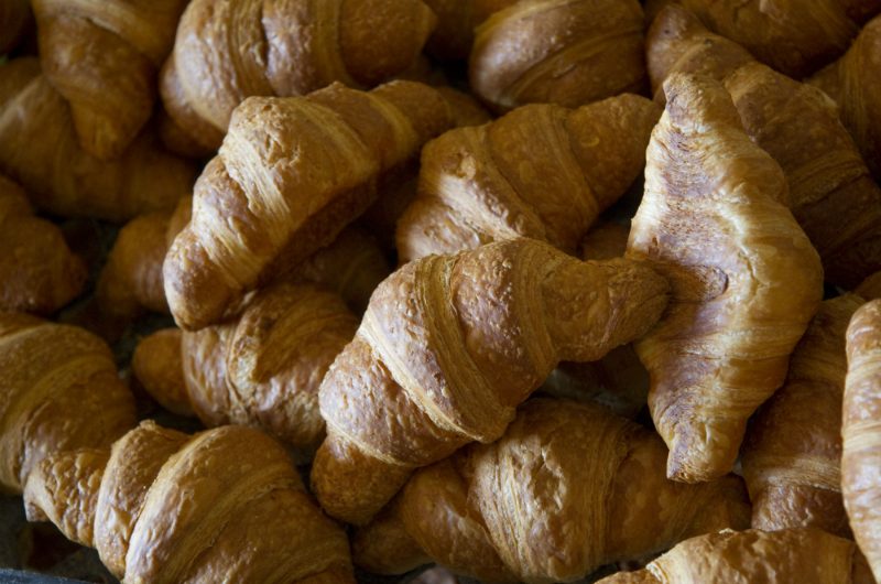 A heap of croissants